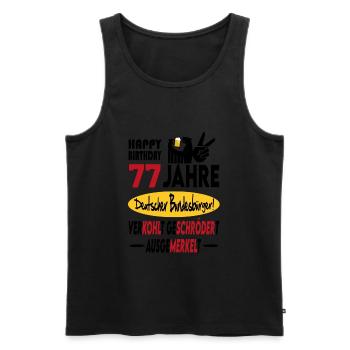 Geburtstag CDU SPD FDP Grün Politik Alter Jahre 77 - Männer Premium Bio Tank Top - Schwarz - Vorne - AI Model Male 178 light (178cm)