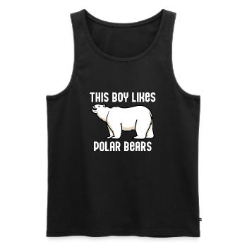 Un garçon aime les ours polaires : Expedition - Débardeur bio Premium Homme - noir - Devant - Michal (187cm)