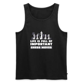 Life is chess - Men's Premium Organic Tank Top - black - Front - Michal (187cm)