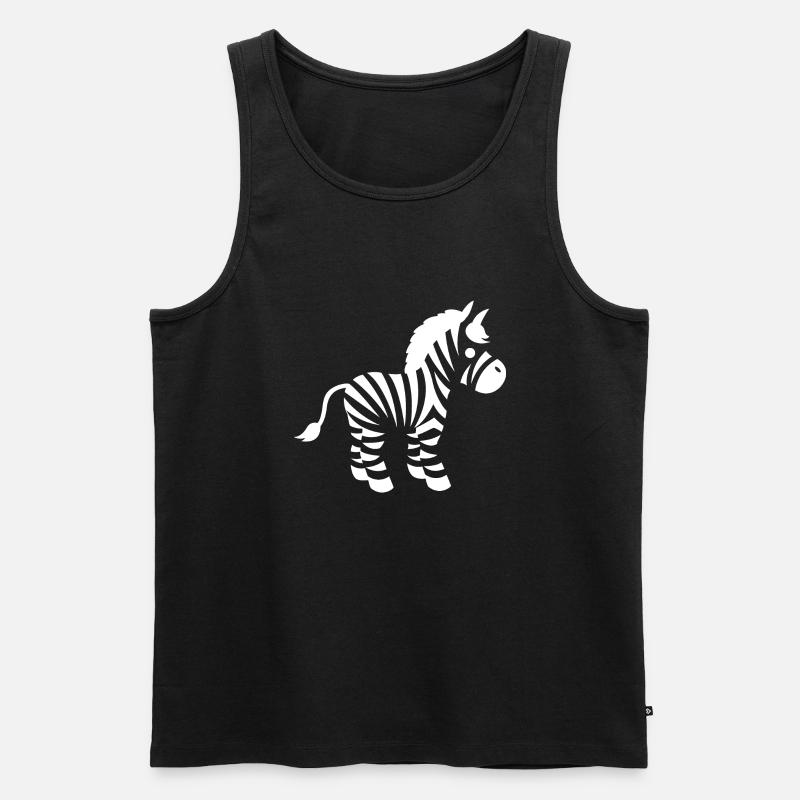 Zebra süß Kind - Männer Premium Bio Tank Top - Schwarz