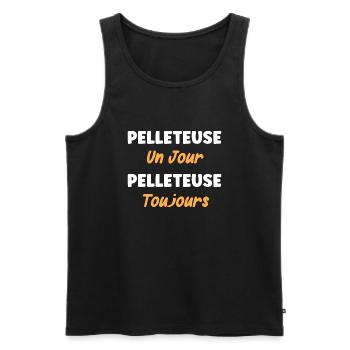 pelleteuse un jour pelleteuse toujours - Débardeur bio Premium Homme - noir - Devant - Michal (187cm)