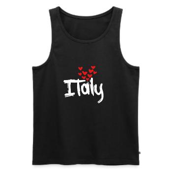 Italy - Männer Premium Bio Tank Top - Schwarz - Vorne - Michal (187cm)
