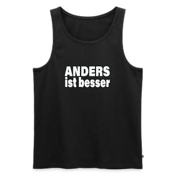 ANDERS IST BESSER - Männer Premium Bio Tank Top - Schwarz - Vorne - AI Model Male 178 light (178cm)