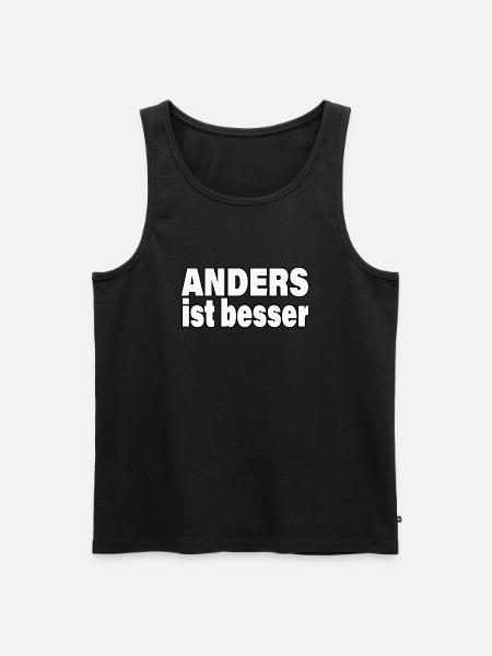 ANDERS IST BESSER - Männer Premium Bio Tank Top - Schwarz