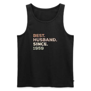 Best Husband Since 1959 Anniversary Gift - Men's Premium Organic Tank Top - black - Front - Michal (187cm)