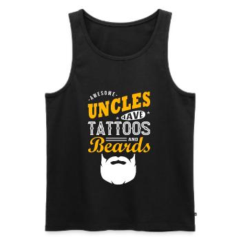 Awesome UNCLES have tattoos and beards cadeau noel - Débardeur bio Premium Homme - noir - Devant - Michal (187cm)