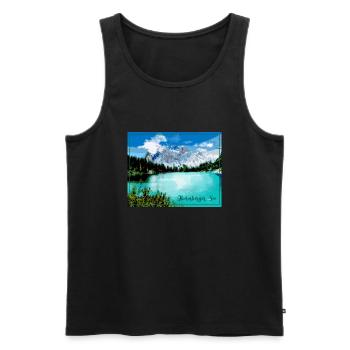 Obernberger See,landschaft,see,Tirol - Männer Premium Bio Tank Top - Schwarz - Vorne - AI Model Male 178 light (178cm)