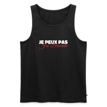 Je m'énerve pas, je t'explique - Débardeur bio Premium Homme - noir - Devant - Michal (187cm)