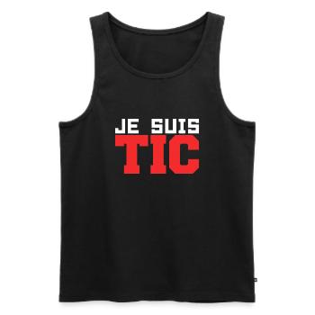 Je Suis TIC -TIC et TAC- TIC TAC Duo Drôle Cadeau - Débardeur bio Premium Homme - noir - Devant - Michal (187cm)