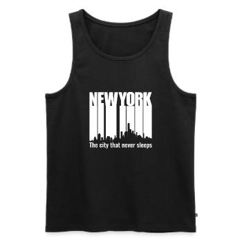 new york - Débardeur bio Premium Homme - noir - Devant - AI Model Male 178 light (178cm)