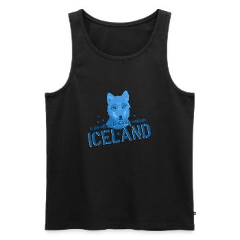 Iceland fox Island - Männer Premium Bio Tank Top - Schwarz - Vorne - AI Model Male 178 light (178cm)