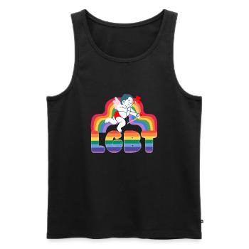 Valentine's Day Lgbt February 14 Gay Lesbians - Men's Premium Organic Tank Top - black - Front - AI Model Male 178 light (178cm)