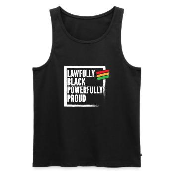 Black History Black Pride Attorney at Law - Men's Premium Organic Tank Top - black - Front - AI Model Male 178 light (178cm)