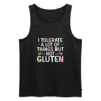 Gluten-free gluten intolerance celiac disease - Men's Premium Organic Tank Top - black - Front - Michal (187cm)