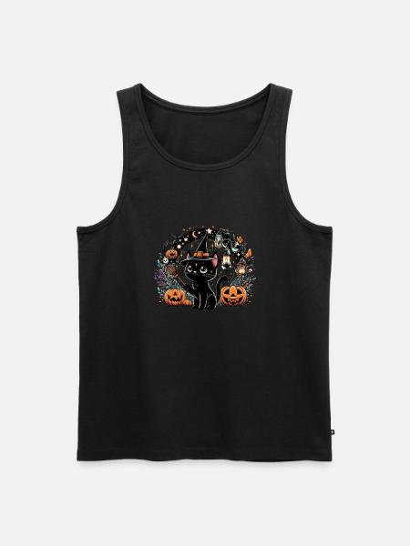 Spooky kitty Halloween 3 - Men's Premium Organic Tank Top - black