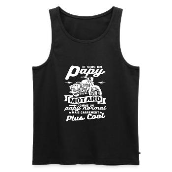 Opa Biker Motorrad - Männer Premium Bio Tank Top - Schwarz - Vorne - AI Model Male 178 light (178cm)
