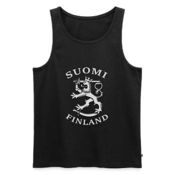 Suomi Finlande Lion - Débardeur bio Premium Homme - noir - Devant - AI Model Male 178 light (178cm)
