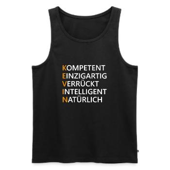 Kevin Name Geschenk - Männer Premium Bio Tank Top - Schwarz - Vorne - Michal (187cm)