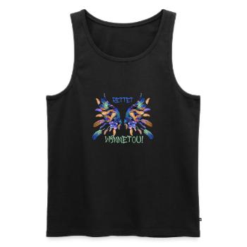 rettet winnetou ,iFlügel Malerei, illustration - Männer Premium Bio Tank Top - Schwarz - Vorne - Michal (187cm)