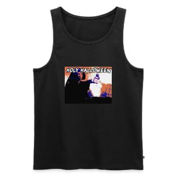 Saint Halloween, Halloween, nonne, film, araignée - Débardeur bio Premium Homme - noir - Devant - Michal (187cm)