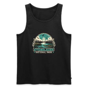 Parc national des Everglades Outdoor Tours États-Unis - Débardeur bio Premium Homme - noir - Devant - AI Model Male 178 light (178cm)