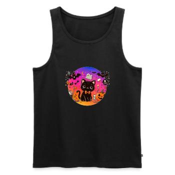 Cute kitten halloween - Men's Premium Organic Tank Top - black - Front - AI Model Male 178 light (178cm)