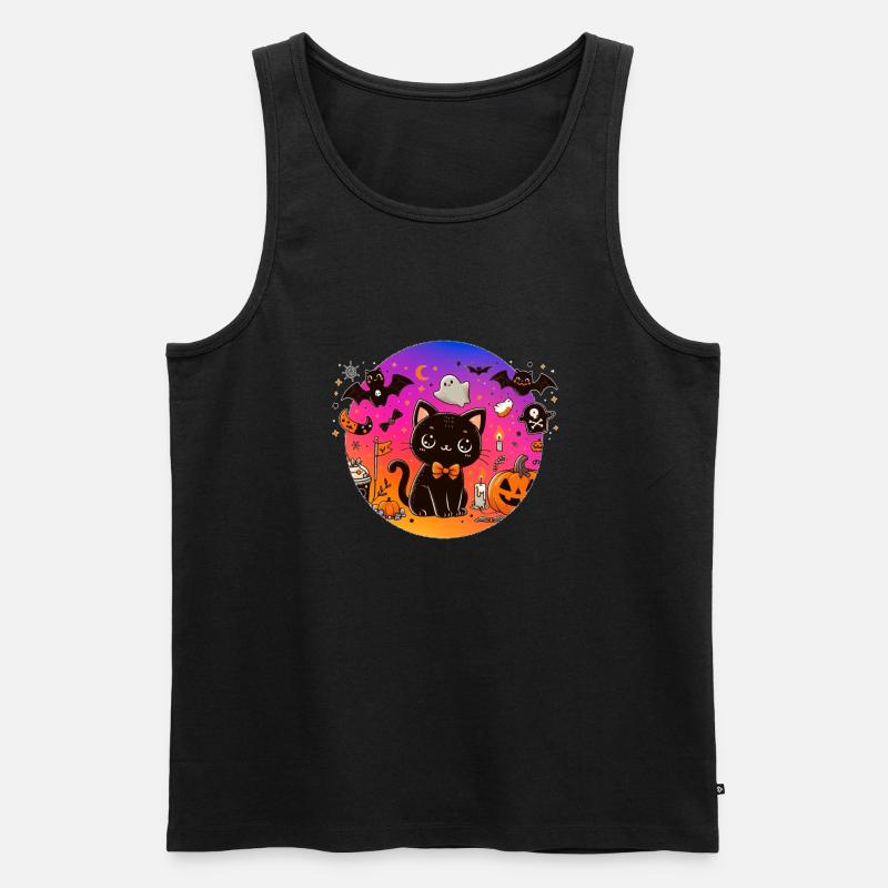 Süßes Kätzchen Halloween - Männer Premium Bio Tank Top - Schwarz