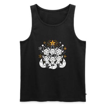 Fuchs Weihnachten Wald - Männer Premium Bio Tank Top - Schwarz - Vorne - Michal (187cm)