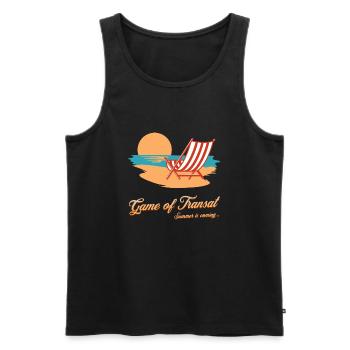 Spiel von Transat - Der Sommer kommt - Männer Premium Bio Tank Top - Schwarz - Vorne - AI Model Male 178 light (178cm)