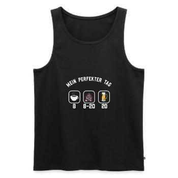 Mein perfekter Tag Rollenspiel - Männer Premium Bio Tank Top - Schwarz - Vorne - Michal (187cm)