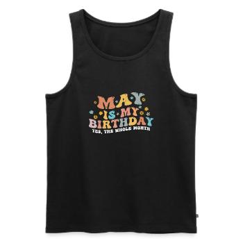 May Is My Birthday Month, Funny Birthday Month - Débardeur bio Premium Homme - noir - Devant - AI Model Male 178 light (178cm)