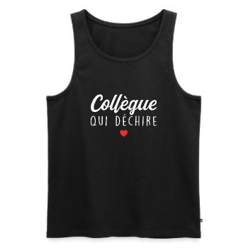 Collègue Qui Déchire - Débardeur bio Premium Homme - noir - Devant - Michal (187cm)