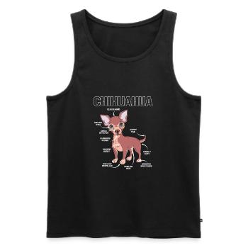 Anatomie du chihuahua - Débardeur bio Premium Homme - noir - Devant - AI Model Male 178 light (178cm)