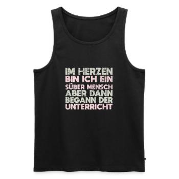 Im Herzen Bin Ich Ein Süßer Mensch Aber Dann... - Männer Premium Bio Tank Top - Schwarz - Vorne - Michal (187cm)