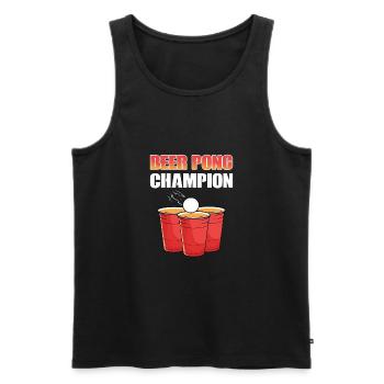 Beerpong Beer Pong Beer Pong Champion - Men's Premium Organic Tank Top - black - Front - Michal (187cm)