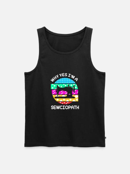 Sewing Machine Seamstress - Men's Premium Organic Tank Top - black