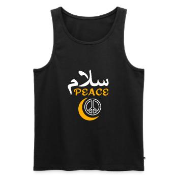 Muslim Frieden - Männer Premium Bio Tank Top - Schwarz - Vorne - AI Model Male 178 light (178cm)