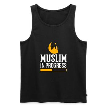 Muslim - Männer Premium Bio Tank Top - Schwarz - Vorne - AI Model Male 178 light (178cm)