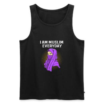 Muslim Islam Moslem Muslima Eid Mubarak - Männer Premium Bio Tank Top - Schwarz - Vorne - AI Model Male 178 light (178cm)