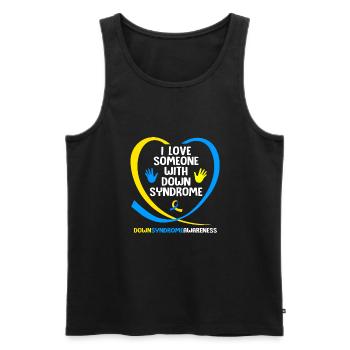 Down Syndrom T21 Chromosom Trisomie - Männer Premium Bio Tank Top - Schwarz - Vorne - AI Model Male 178 light (178cm)