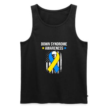 Down Syndrom - Männer Premium Bio Tank Top - Schwarz - Vorne - AI Model Male 178 light (178cm)
