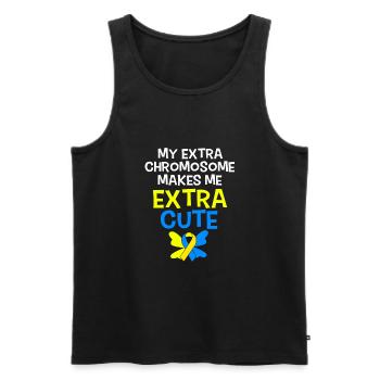 Down Syndrom T21 Chromosom Trisomie - Männer Premium Bio Tank Top - Schwarz - Vorne - AI Model Male 178 light (178cm)