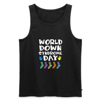 Down Syndrom T21 Chromosom Trisomie - Männer Premium Bio Tank Top - Schwarz - Vorne - AI Model Male 178 light (178cm)