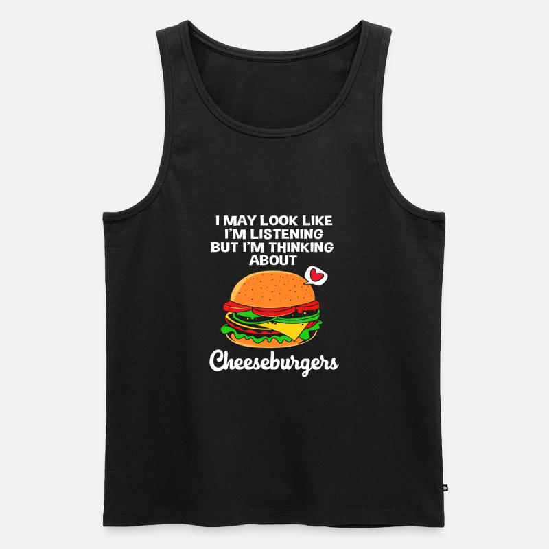 Cheeseburger Burger - Männer Premium Bio Tank Top - Schwarz
