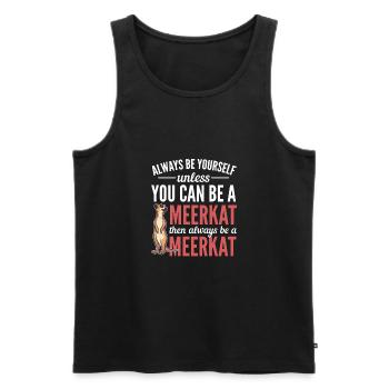 Erdmännchen - Männer Premium Bio Tank Top - Schwarz - Vorne - Michal (187cm)