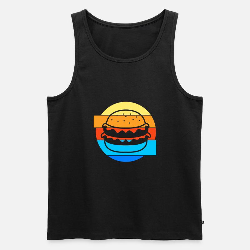 Cheeseburger Burger - Männer Premium Bio Tank Top - Schwarz