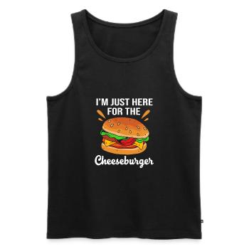 Cheeseburger Burger - Men's Premium Organic Tank Top - black - Front - AI Model Male 178 light (178cm)