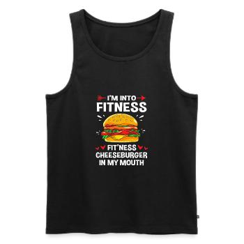 Cheeseburger Burger - Men's Premium Organic Tank Top - black - Front - AI Model Male 178 light (178cm)