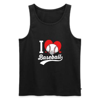 Baseball - Men's Premium Organic Tank Top - black - Front - AI Model Male 178 light (178cm)