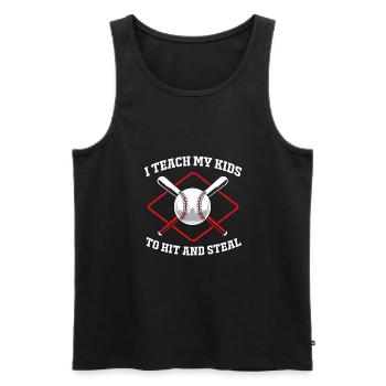 Baseball - Männer Premium Bio Tank Top - Schwarz - Vorne - Michal (187cm)